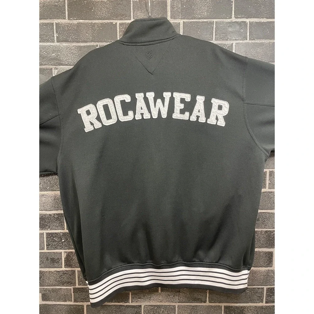 Vintage Y2K Rocawear Track Jacket 3X 90's Full Zip Black And White